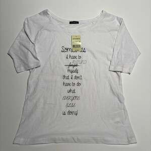 Women’s Size Small Motivi Slogan Tee White Graphic Top